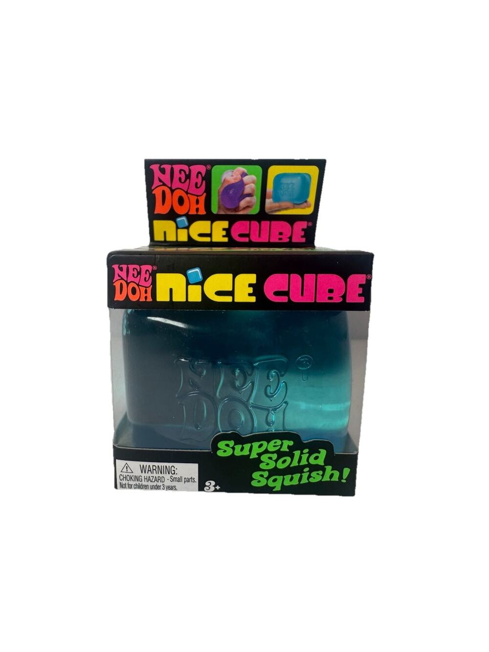NeeDoh Nice Cube Blue Super Solid Squish Fidget Toy Brand New Sealed